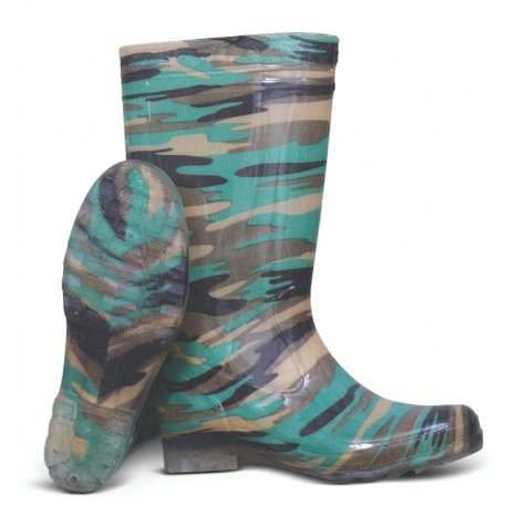 Mens Teal Brown PVC Gum Boots Waterproof Camo Utility Design Manufacturers, Suppliers, Exporters in Howrah